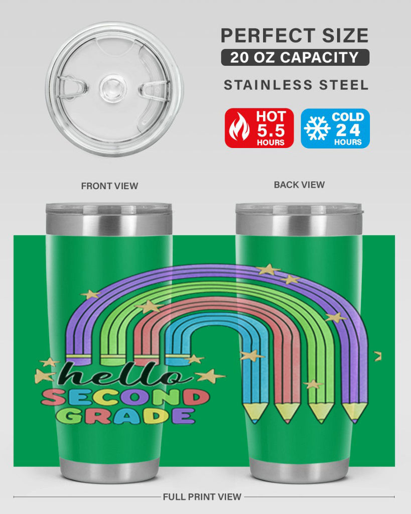 Hello 2nd Grade Pencil Rainbow 11#- second grade- Tumbler