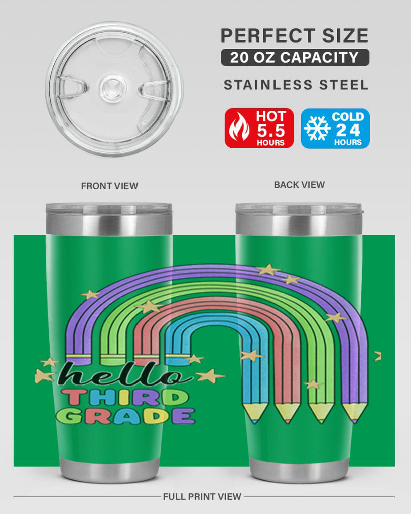 Hello 3rd Grade Pencil Rainbow 11#- 3rd grade- Tumbler