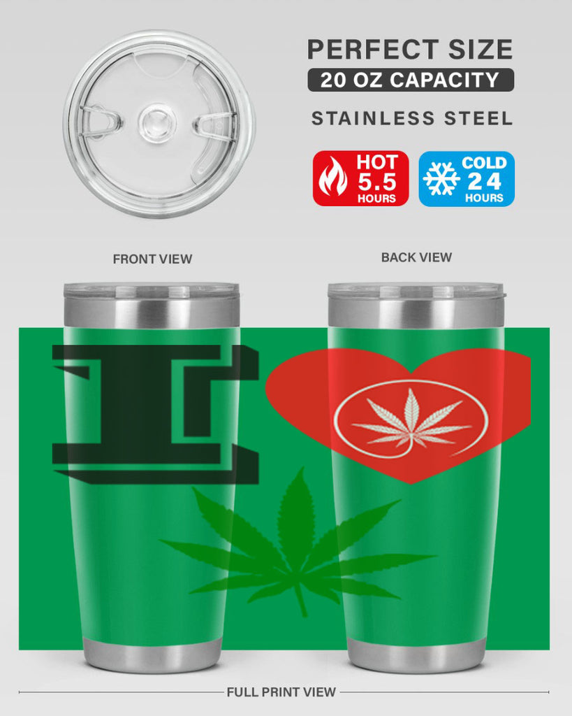 I love Cannabis heart 126#- marijuana- Tumbler