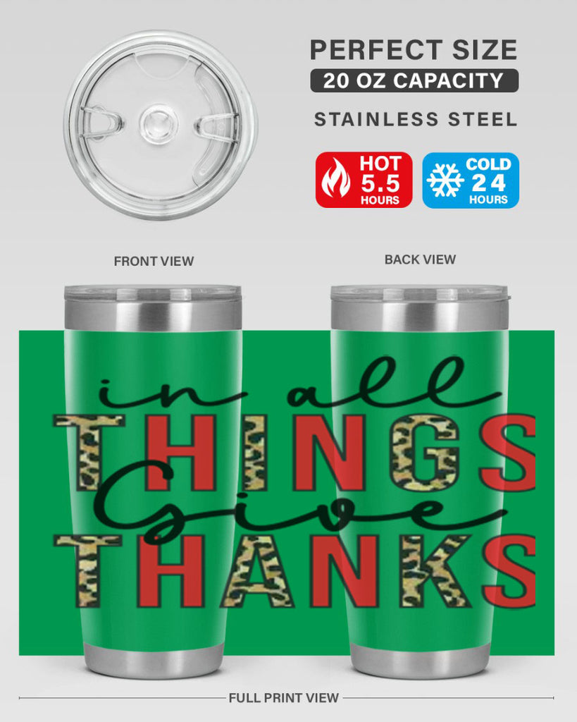 In all things give thanks 352#- fall- Tumbler