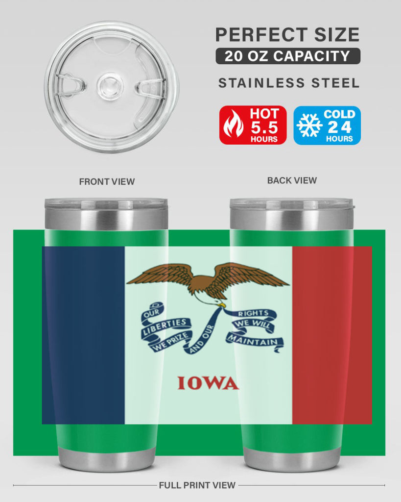 Iowa 37#- Us Flags- Tumbler