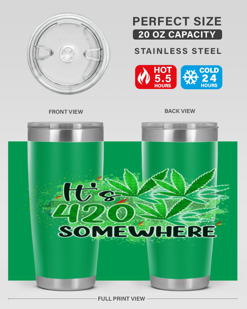 Its 420 Somewhere 155#- marijuana- Tumbler