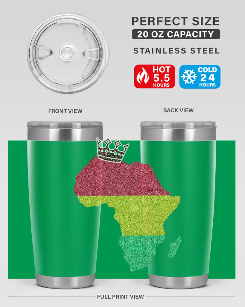 Juneteenth Crown Africa Flag 6#- Juneteenth- tumbler