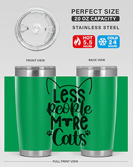 Less People More Cats Style 97#- cat- Tumbler