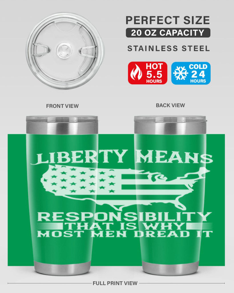 Liberty means responsibility That is why most men dread it Style 130#- Fourt Of July- Tumbler