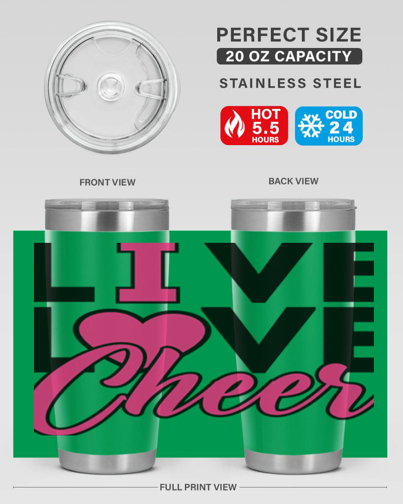 Live Love Cheer 832#- cheer- Tumbler