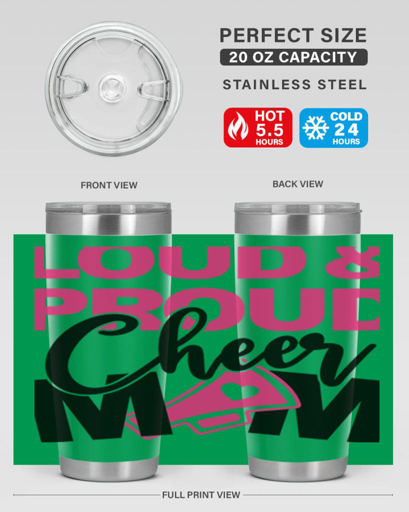 Loud Proud Cheer mom 765#- cheer- Tumbler