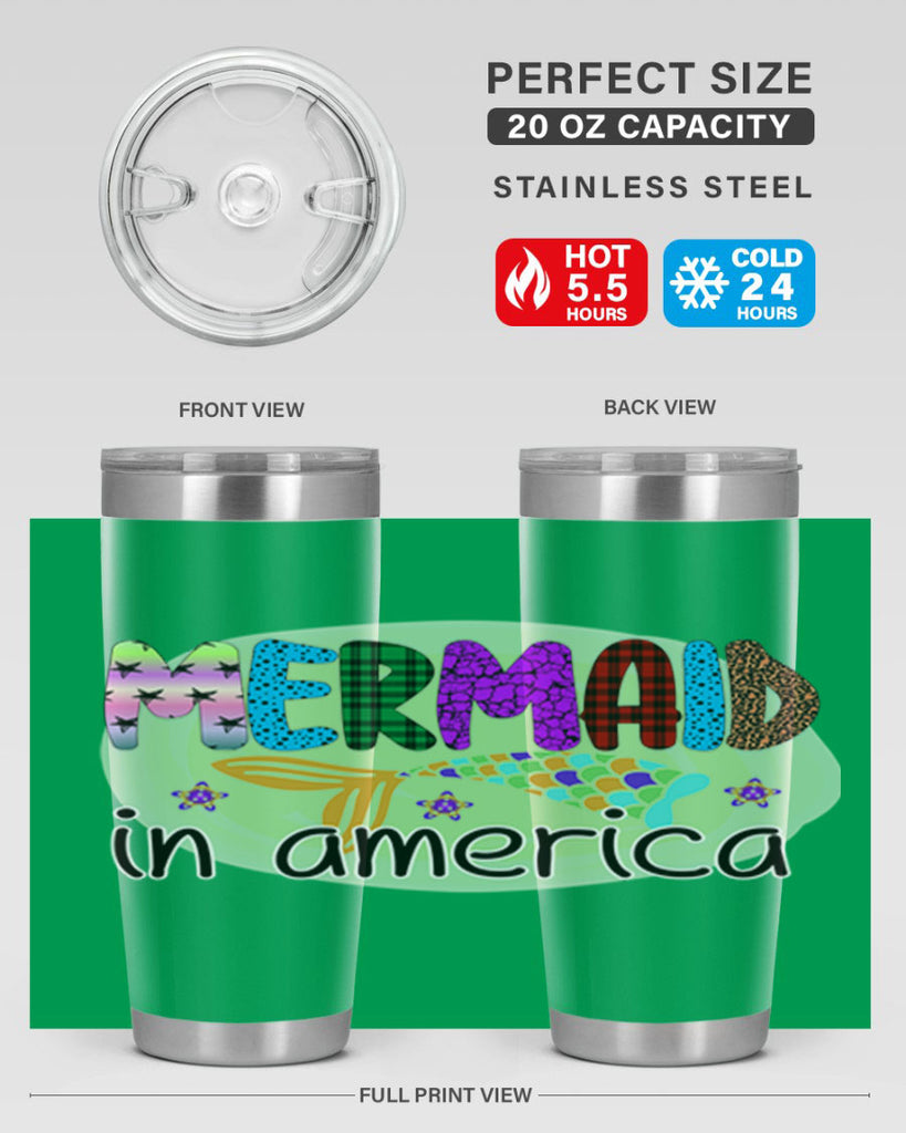 Mermaid In America 419#- mermaid- Tumbler