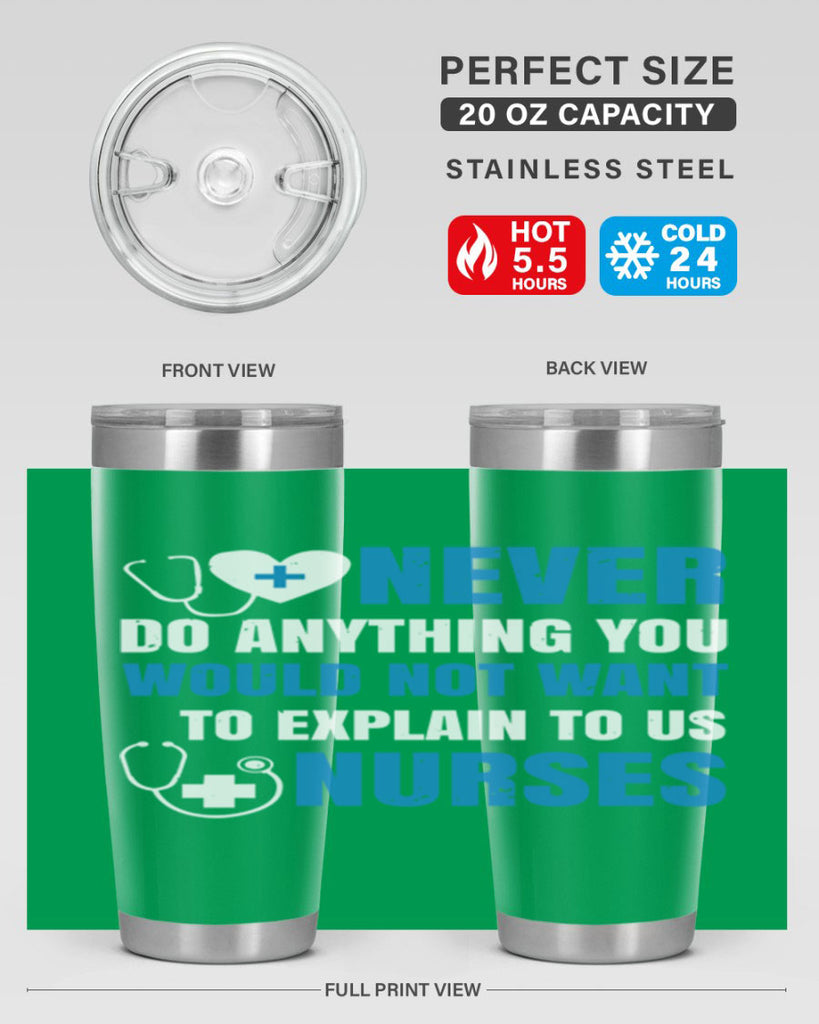 Never do anything you would not want to explain to us nurses Style 297#- nurse- tumbler