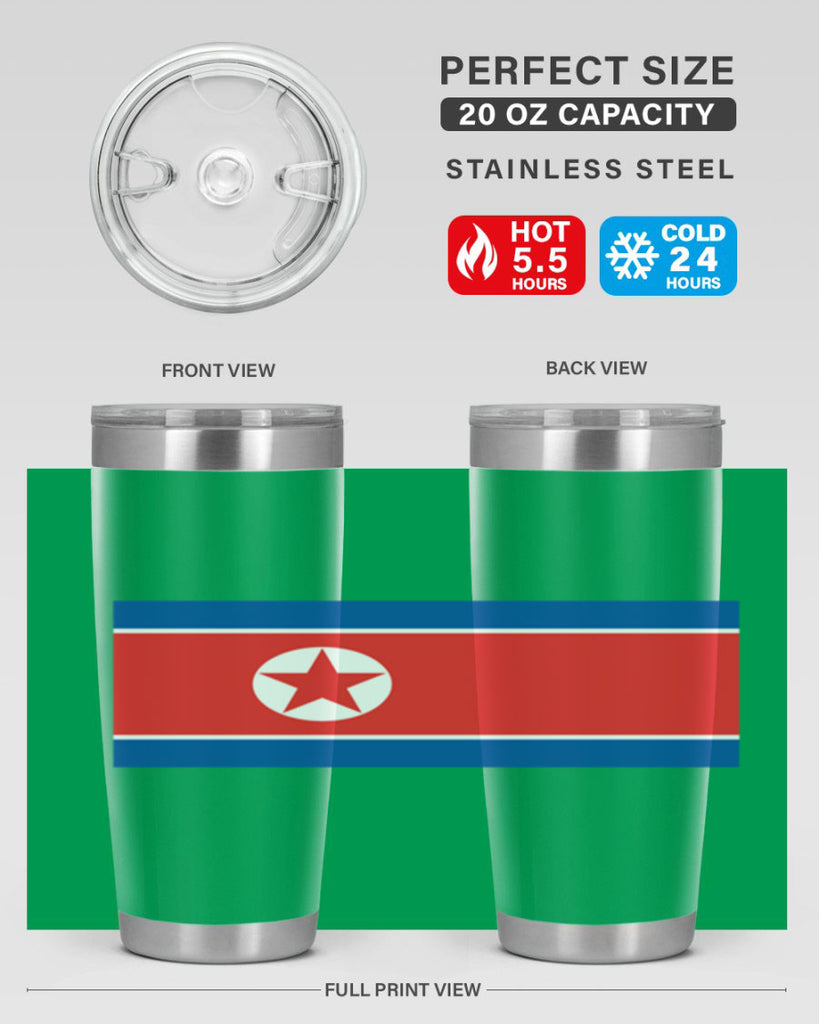 North Korea 70#- world flags- Tumbler