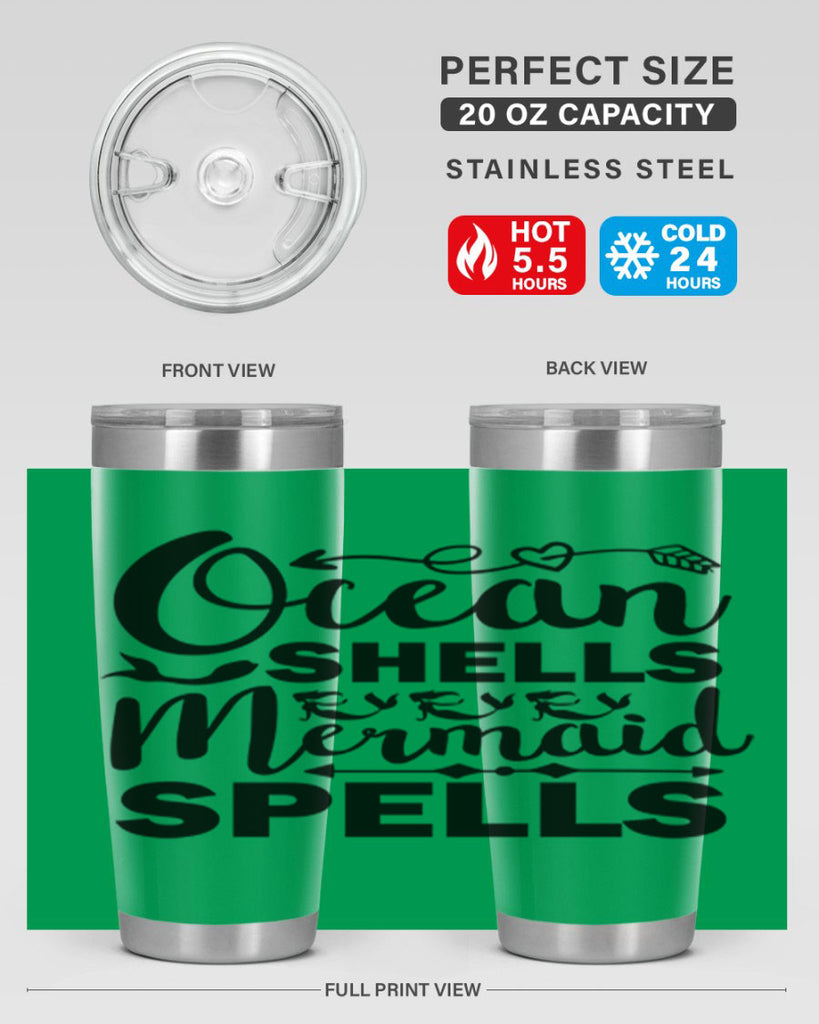 Ocean Shells Mermaid Spells 521#- mermaid- Tumbler