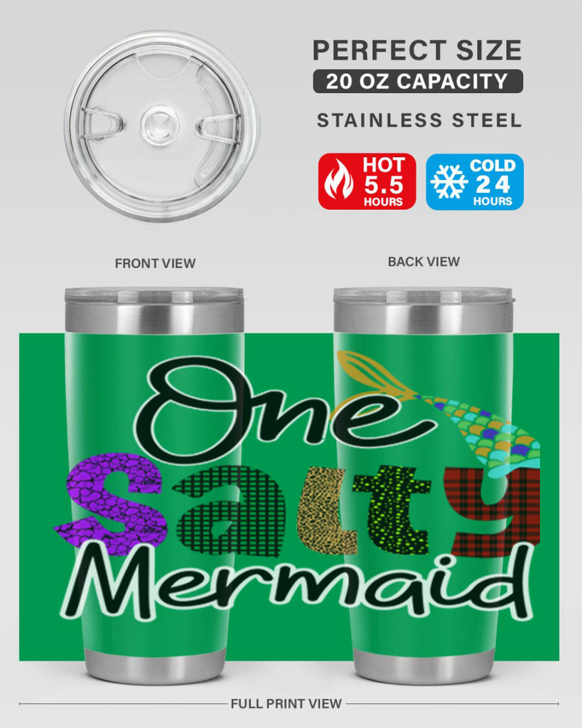 One Salty Mermaid 526#- mermaid- Tumbler