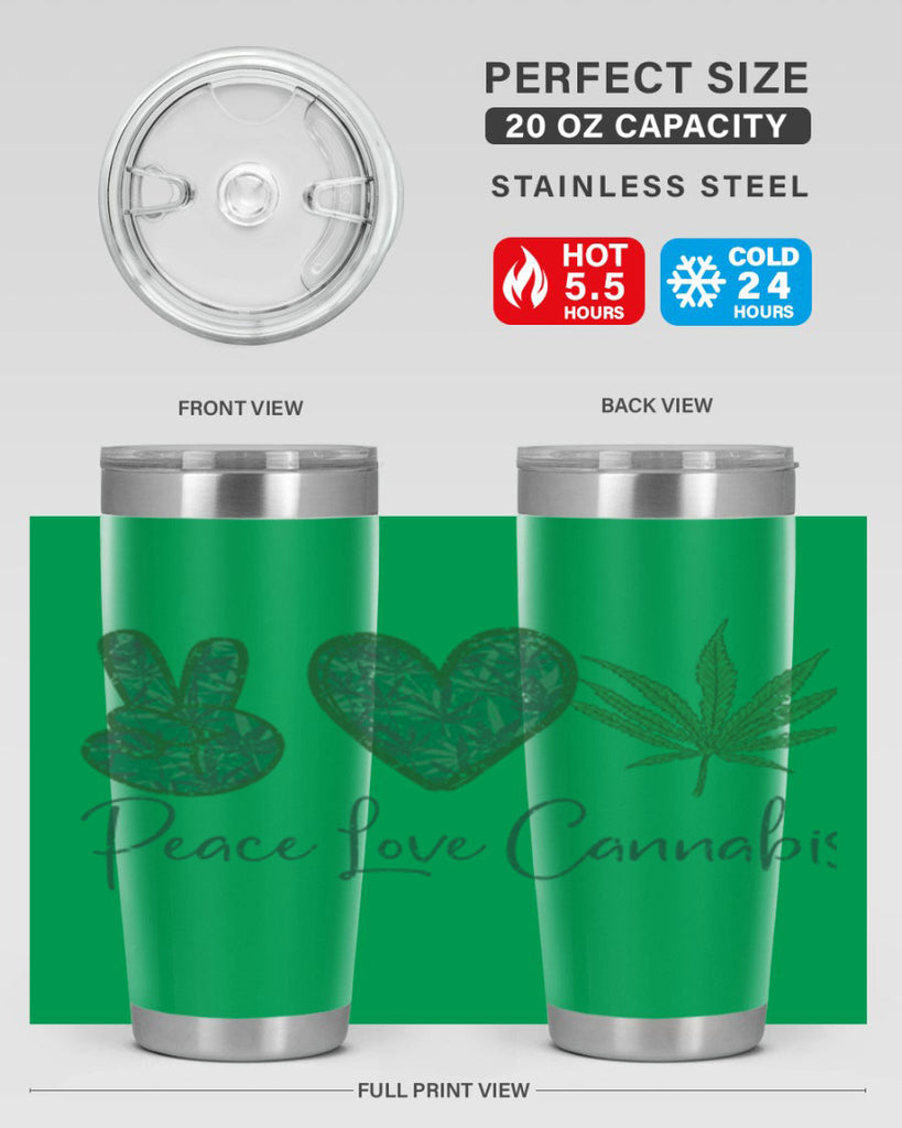 Peace Love Cannabis Sublimation 217#- marijuana- Tumbler