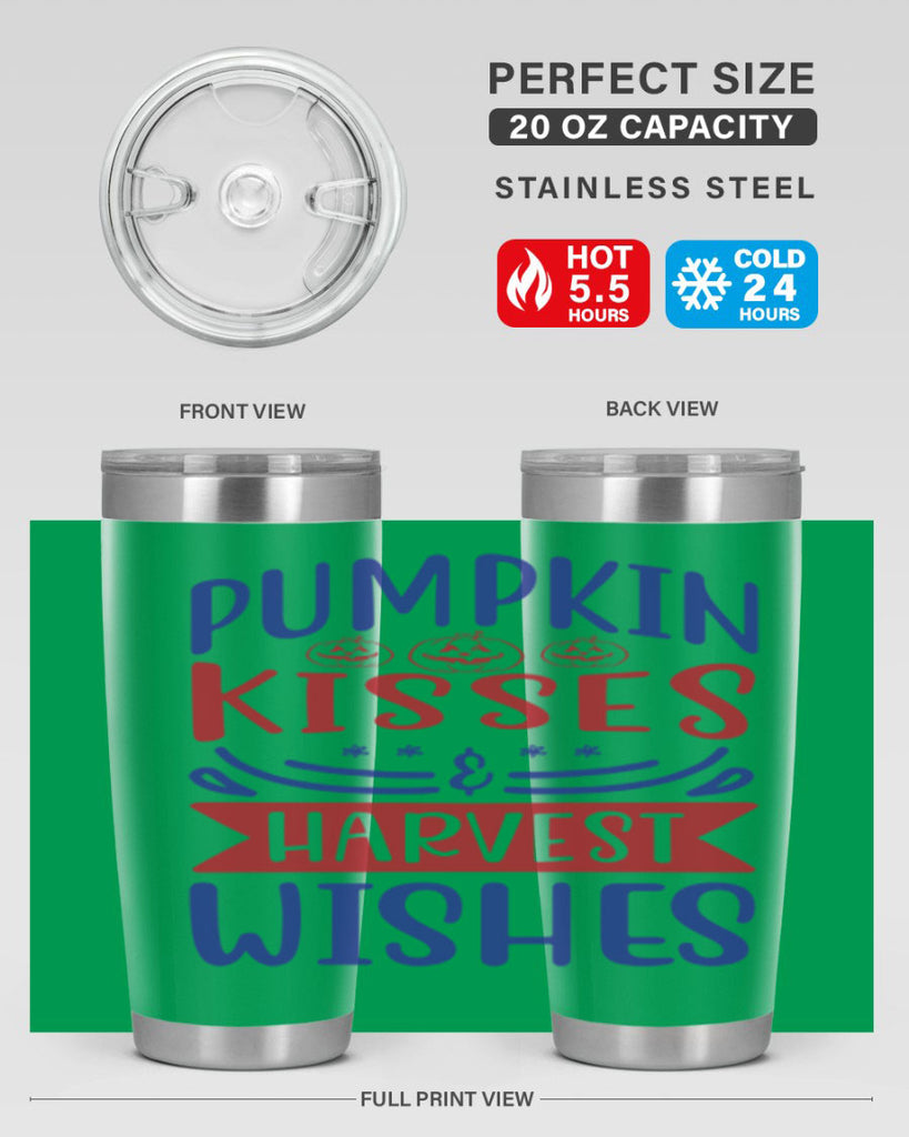 Pumpkin Kisses Harvest Wishes 522#- fall- Tumbler