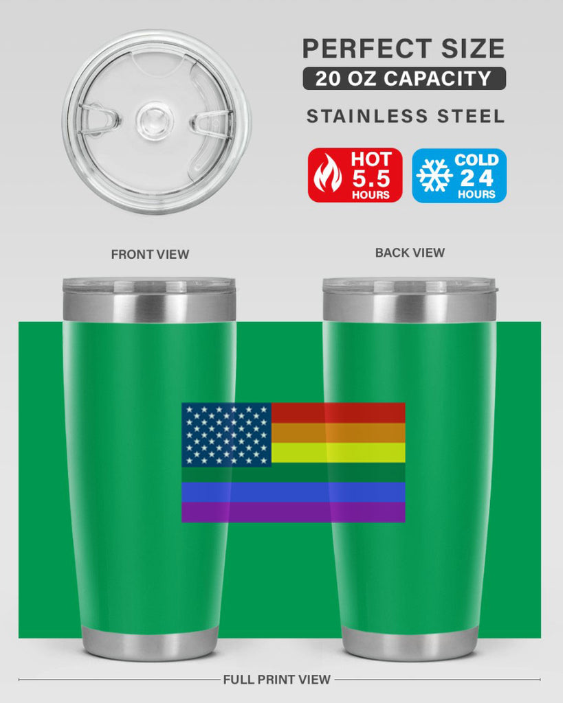 Rainbow american flag 11#- lgbt- Tumbler
