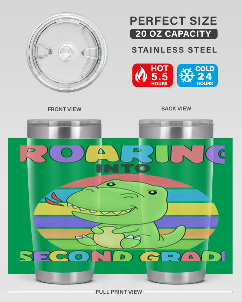 Roaring to 2nd Grade Trex 23#- second grade- Tumbler