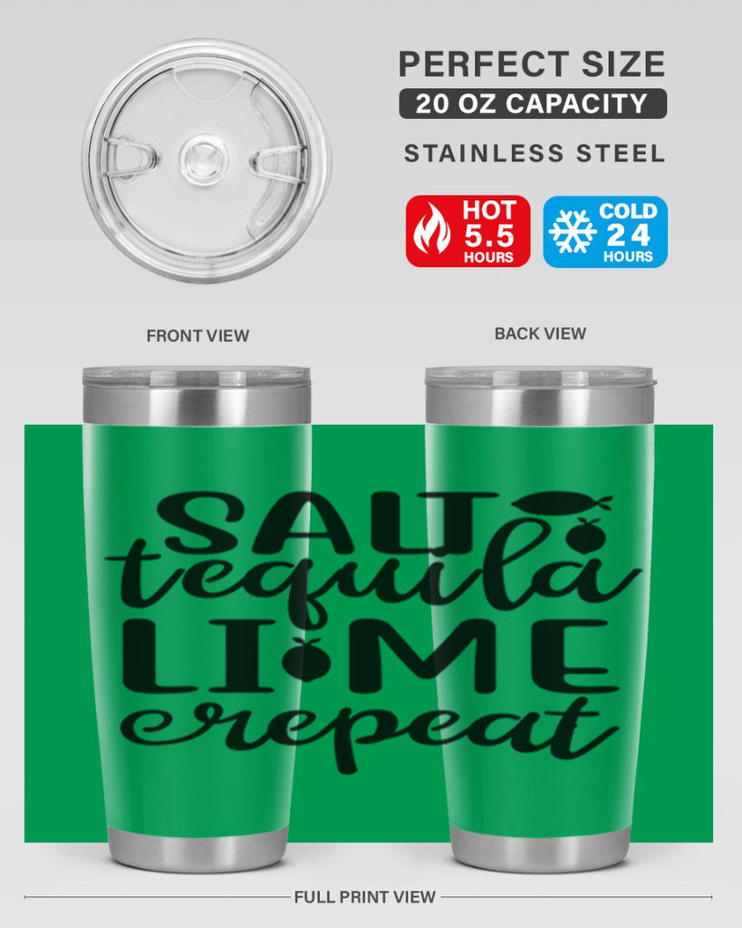 Salt tequila lime repeat 558#- mermaid- Tumbler