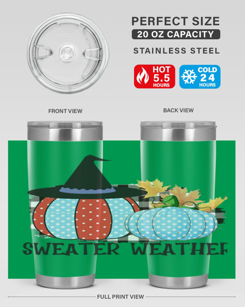 Sweater Weather Pumpkin Gnome 586#- fall- Tumbler