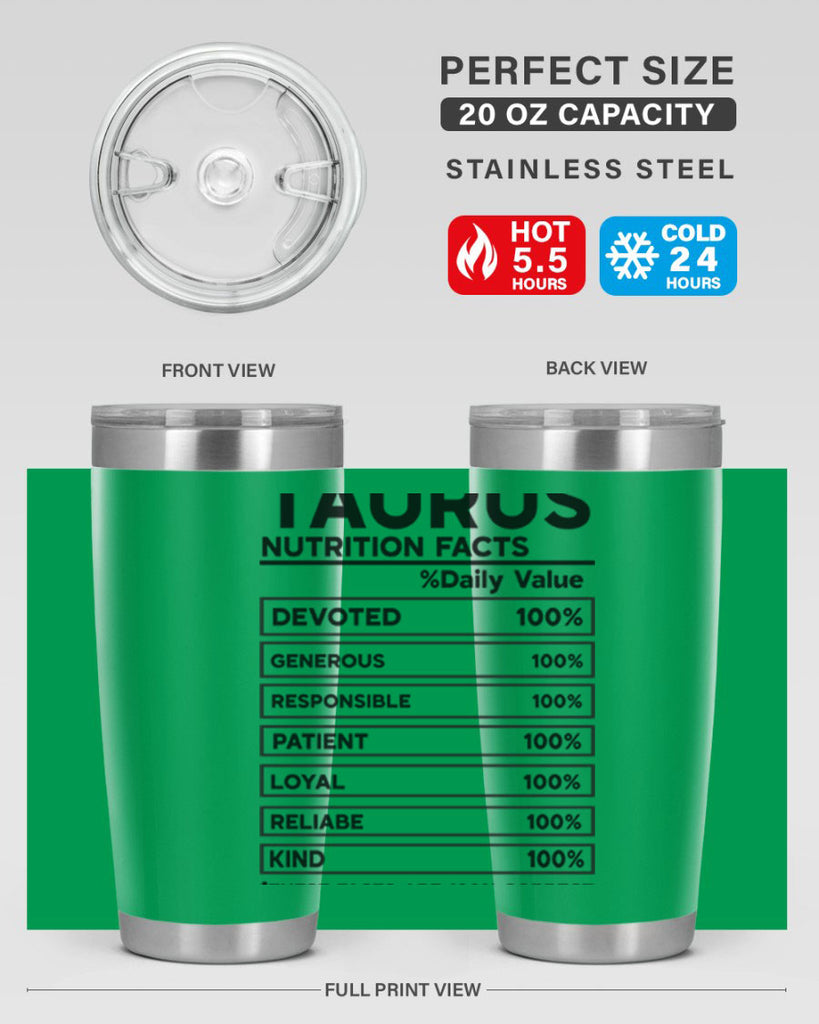 Taurus Nutrition Facts 490#- zodiac- Tumbler