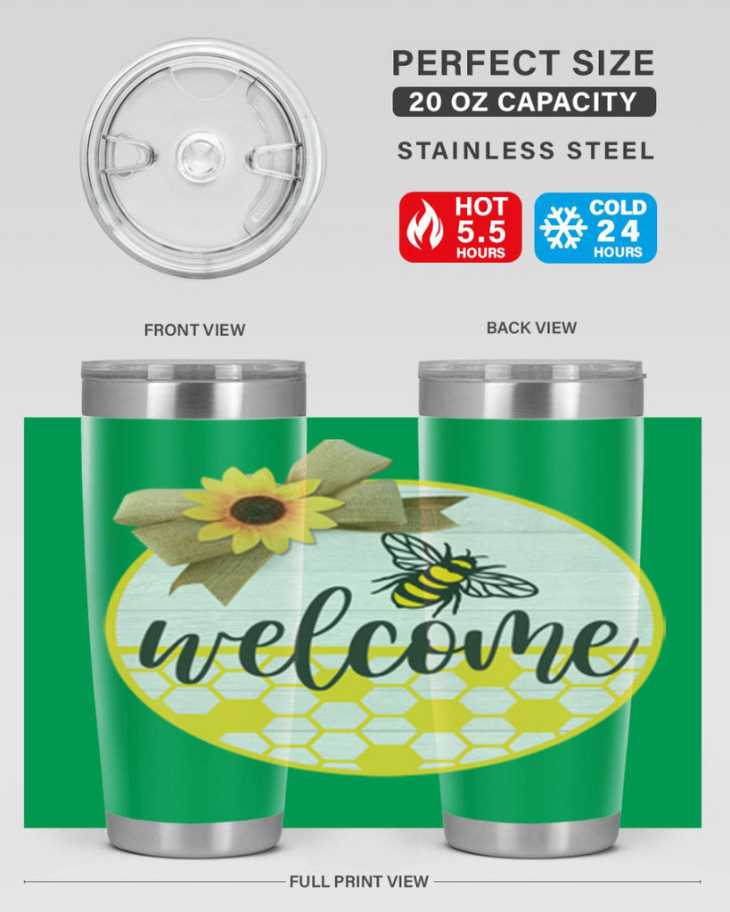 Welcome Bee and hive Mockup566#- spring- Tumbler