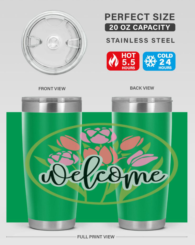 Welcome flowers bouquet571#- spring- Tumbler