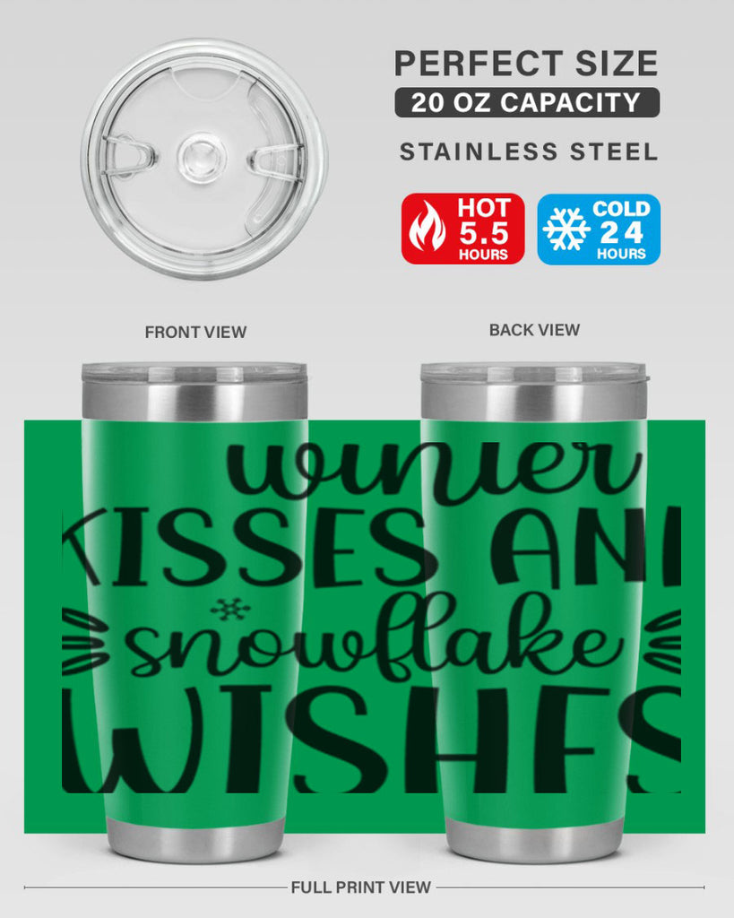 Winter Kisses And Snowflake Wishes517#- winter- Tumbler