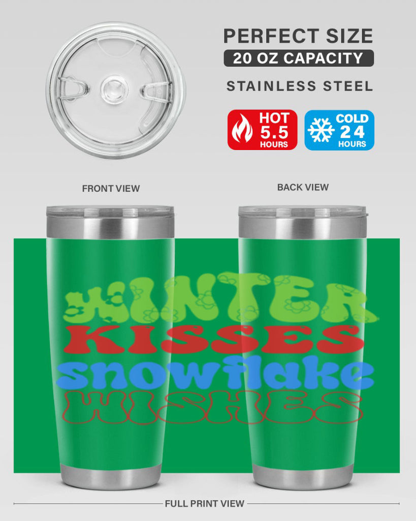 Winter kisses snowflake wishes 520#- winter- Tumbler