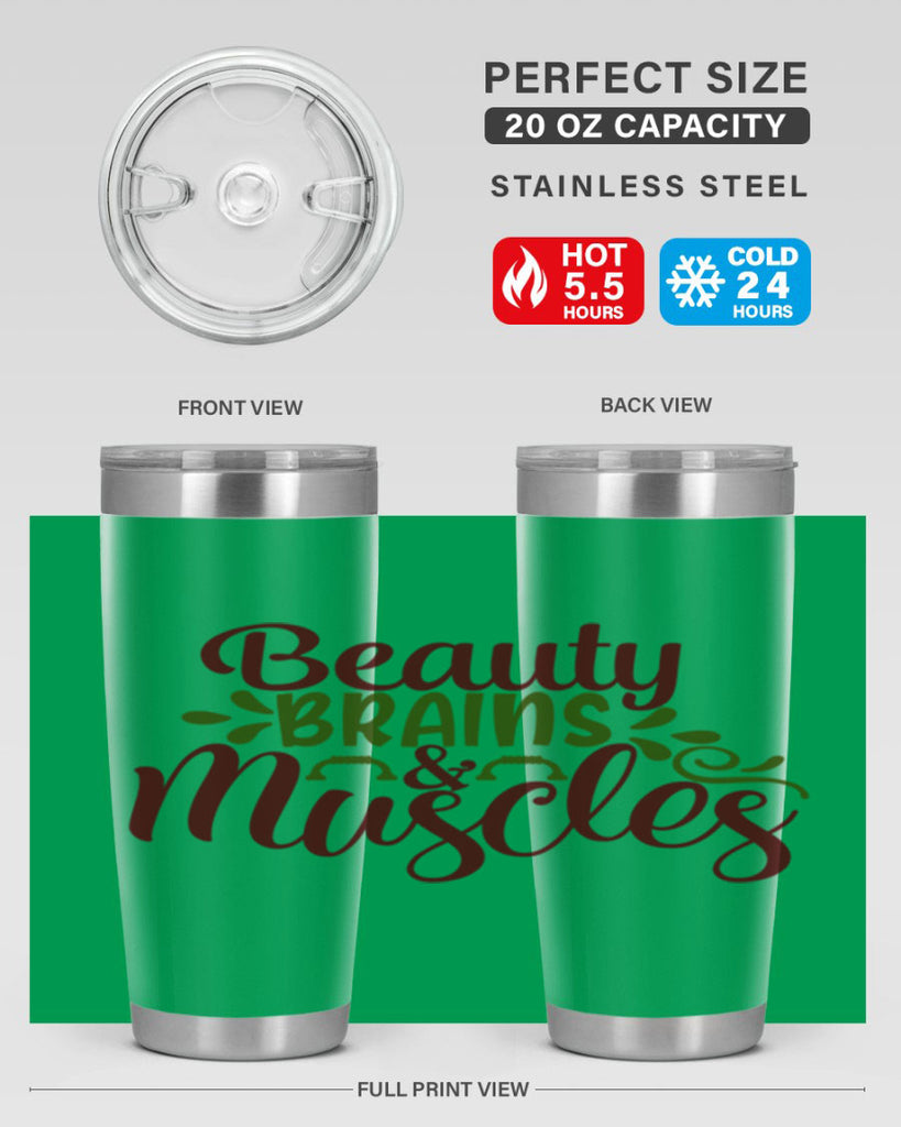 beauty brains muscles 52#- gym- Tumbler