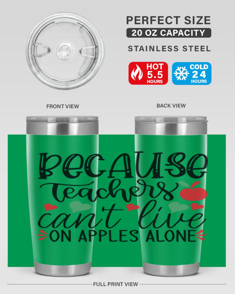 because teachers cant live on apples alone Style 192#- teacher- tumbler