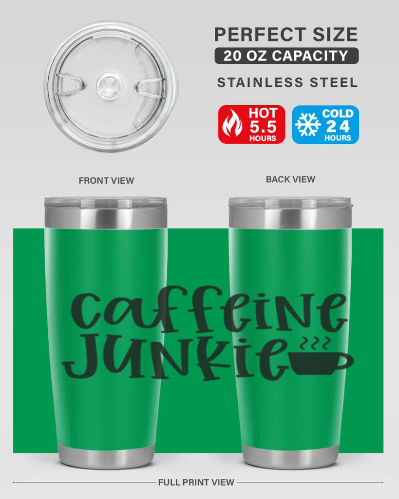 caffeine junkie 412#- mom- Tumbler