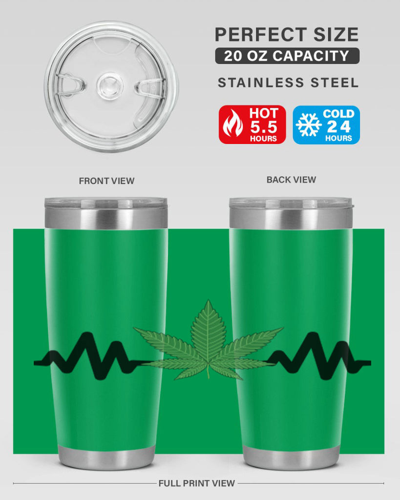 cannabis heartbeat 46#- marijuana- Tumbler