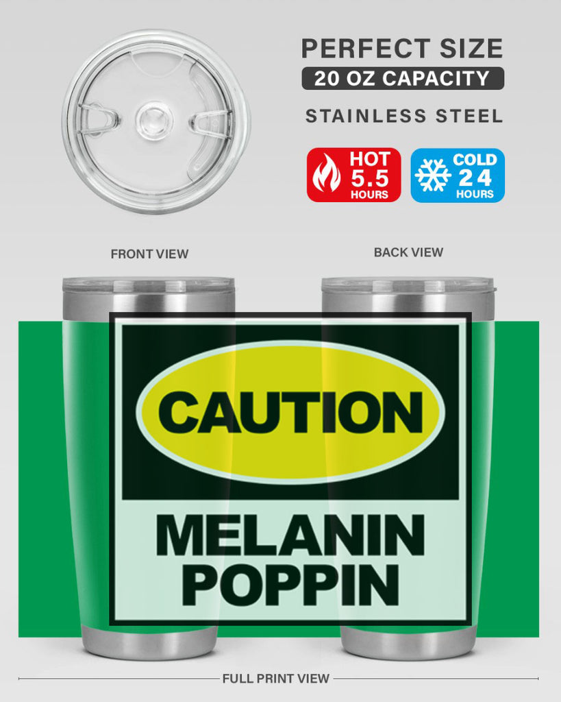 caution melanin poppin 188#- black words phrases- Cotton Tank