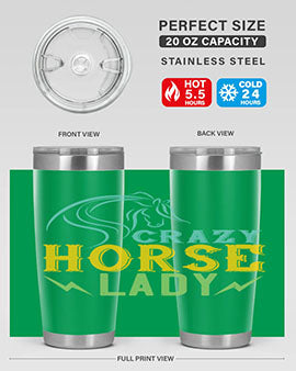 crazy horse lady Style 10#- horse- Tumbler