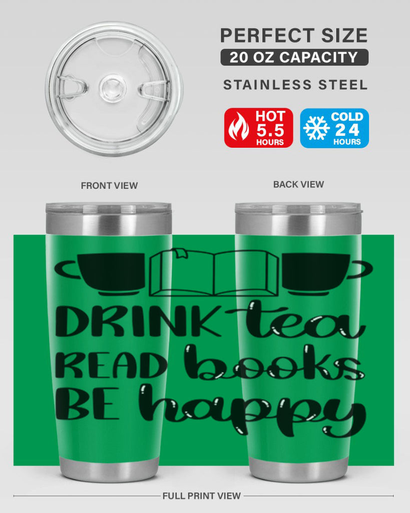 drink tea read books be happy 42#- reading- Tumbler