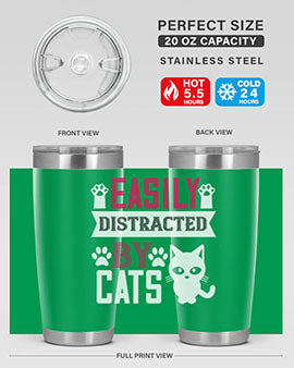 easily distracted by cats Style 47#- cat- Tumbler