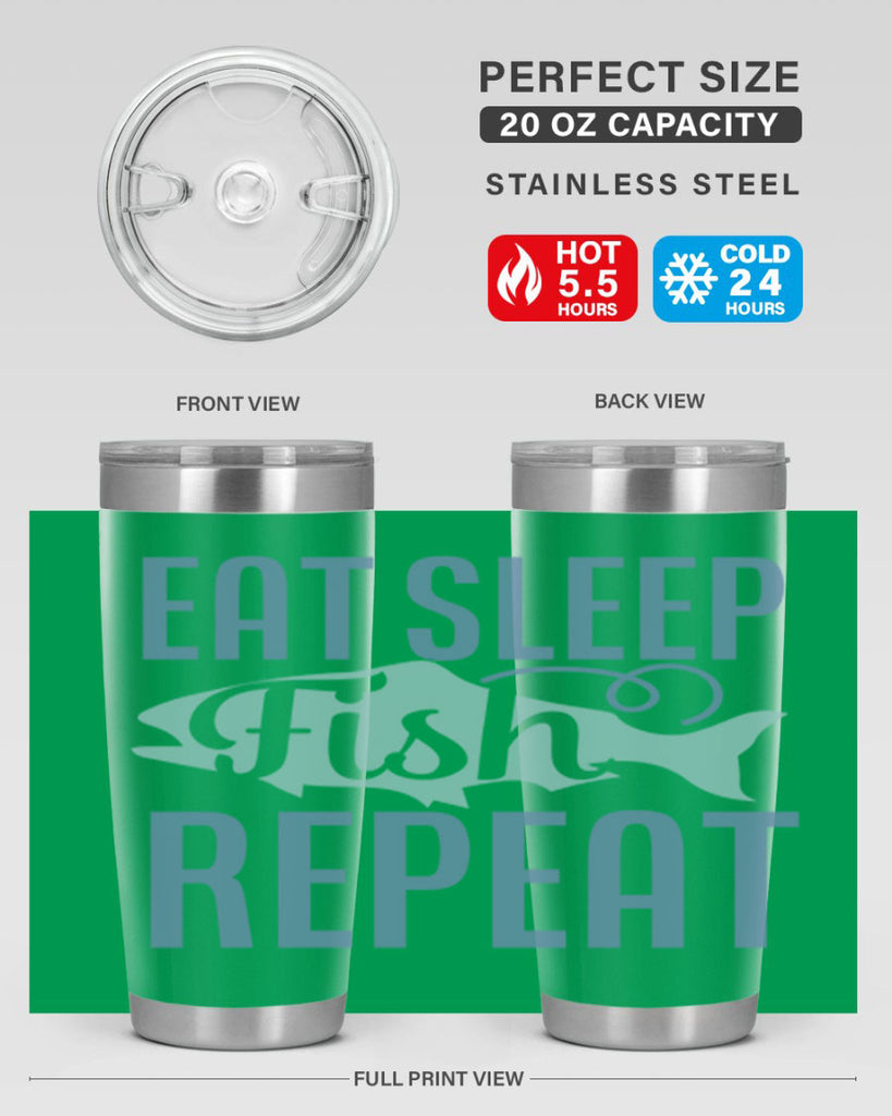 eat sleep fish repeat 222#- fishing- Tumbler