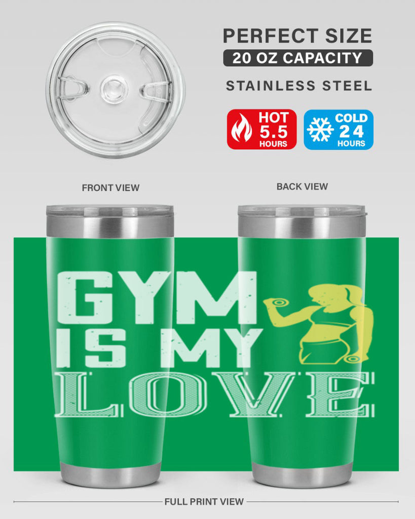 gym is my love 98#- gym- Tumbler