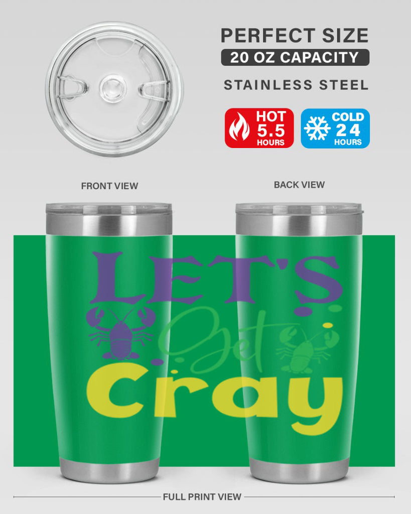 lets get cray 81#- mardi gras- Tumbler