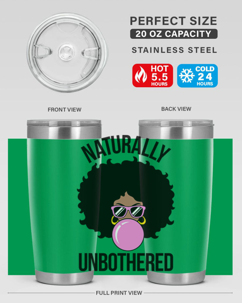 naturally unbothered afro woman 64#- black words phrases- Cotton Tank