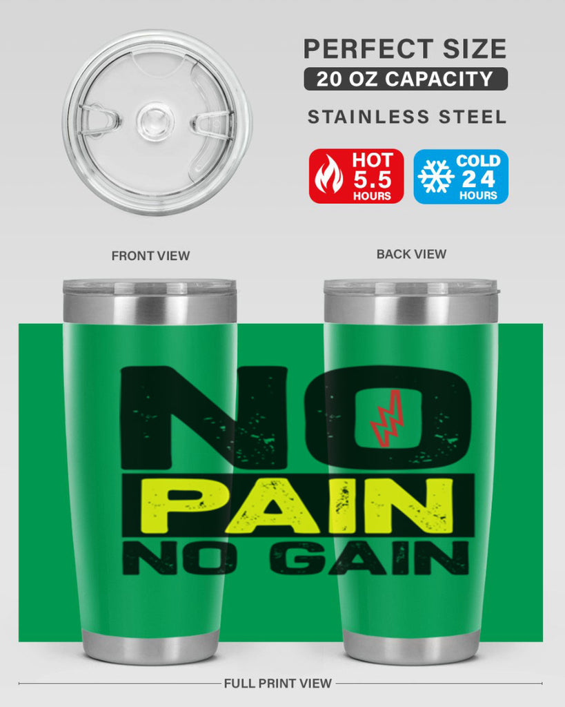 no pain no gain 5#- gym- Tumbler