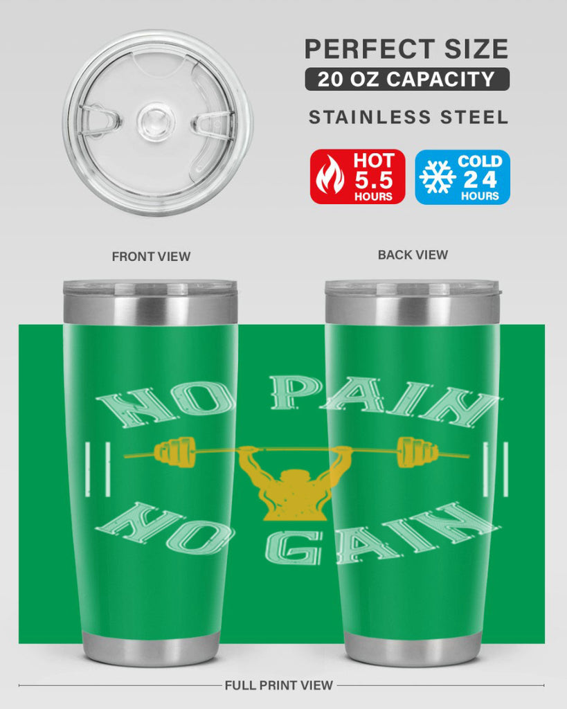 no pain no gain 81#- gym- Tumbler