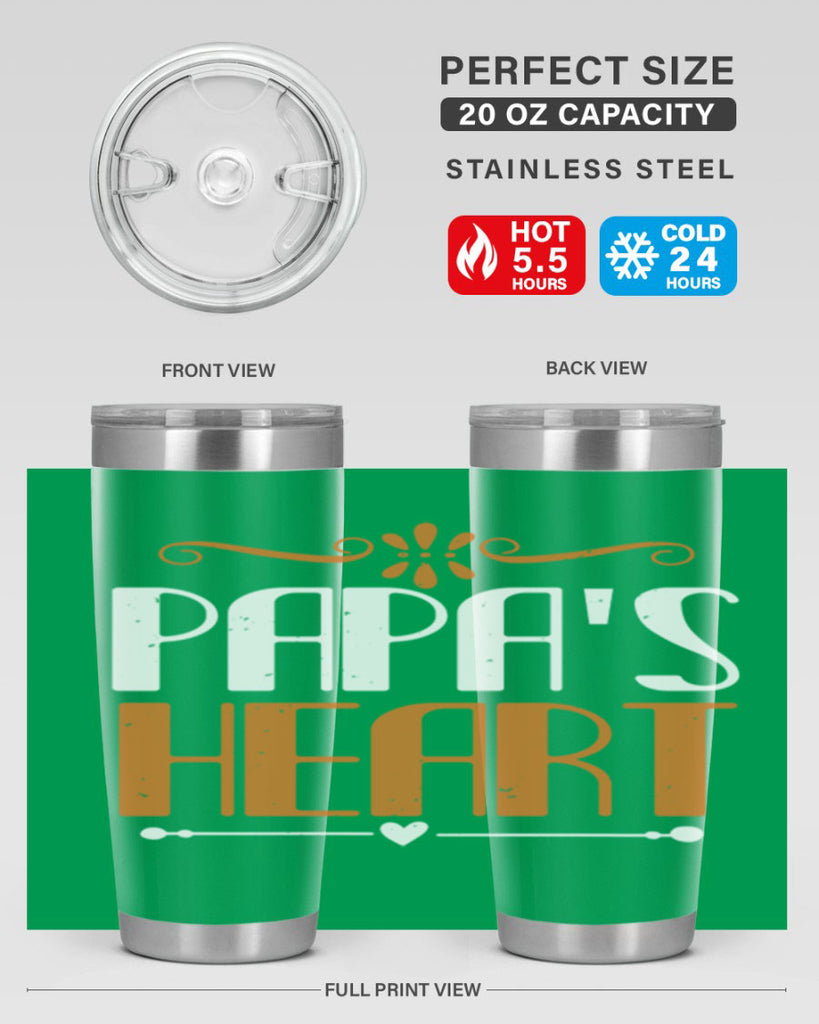 papas heart 13#- grandpa - papa- Tumbler