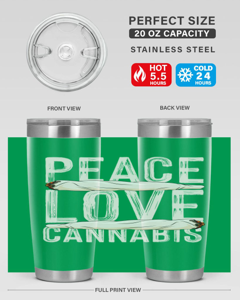 peace love cannabis 216#- marijuana- Tumbler