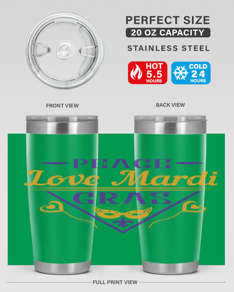 peace love mardi gras 39#- mardi gras- Tumbler