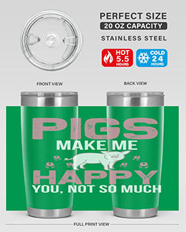 pigs make me happy Style 35#- pig- Tumbler