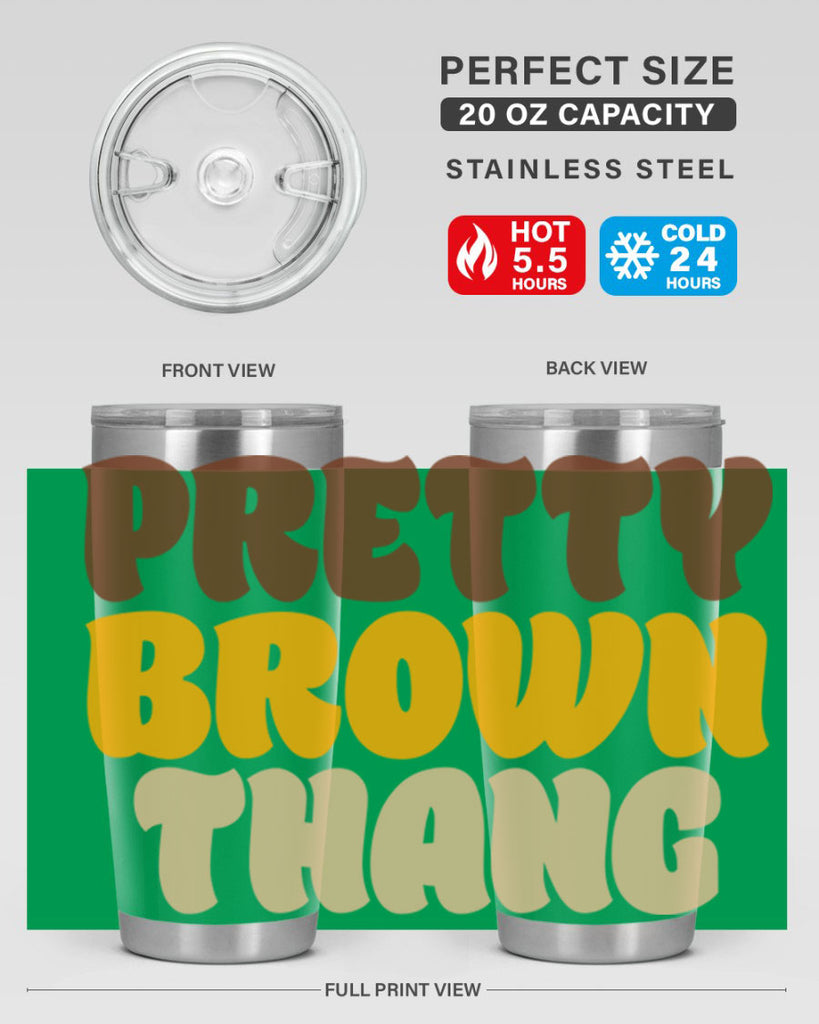 pretty  brown thang 52#- black words phrases- Cotton Tank