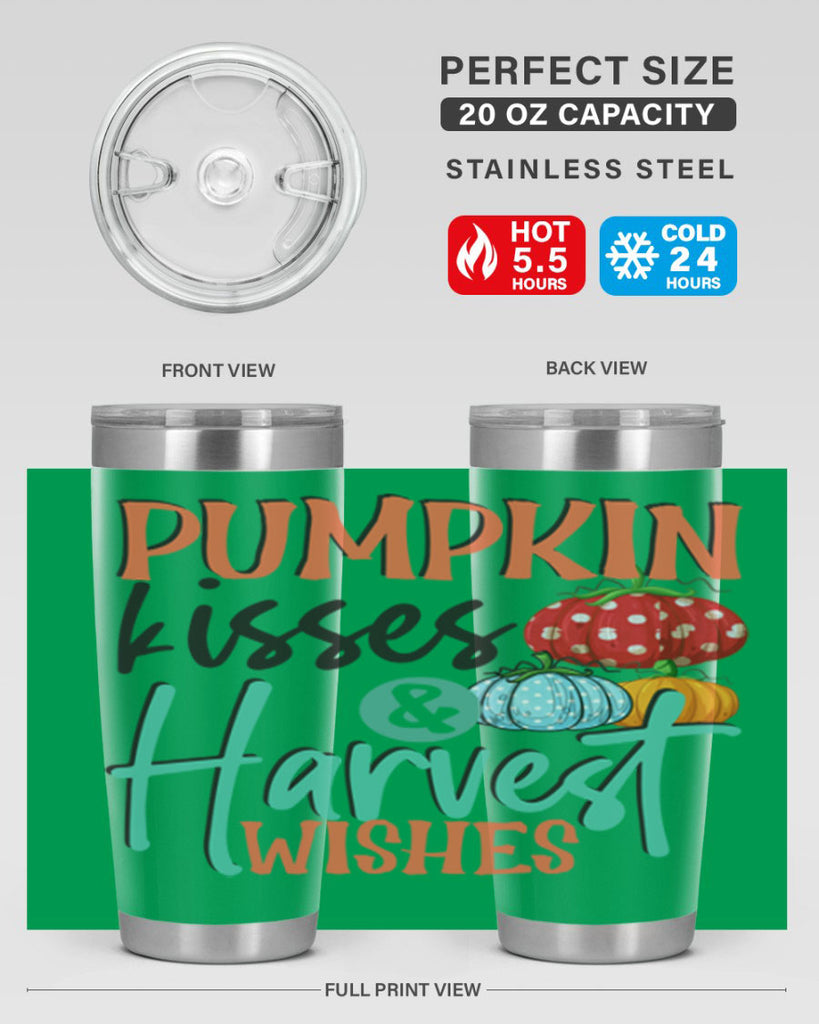 pumpkin kisses harvest wishes 526#- fall- Tumbler