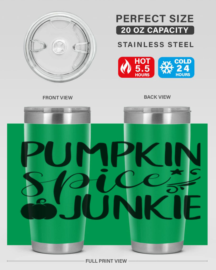 pumpkin spice junkie 548#- fall- Tumbler