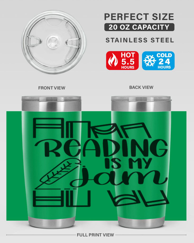 reading is my jam 29#- reading- Tumbler