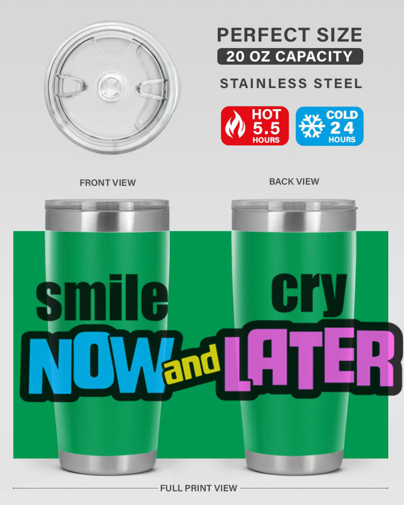 smile now and cry later 31#- black words phrases- Cotton Tank